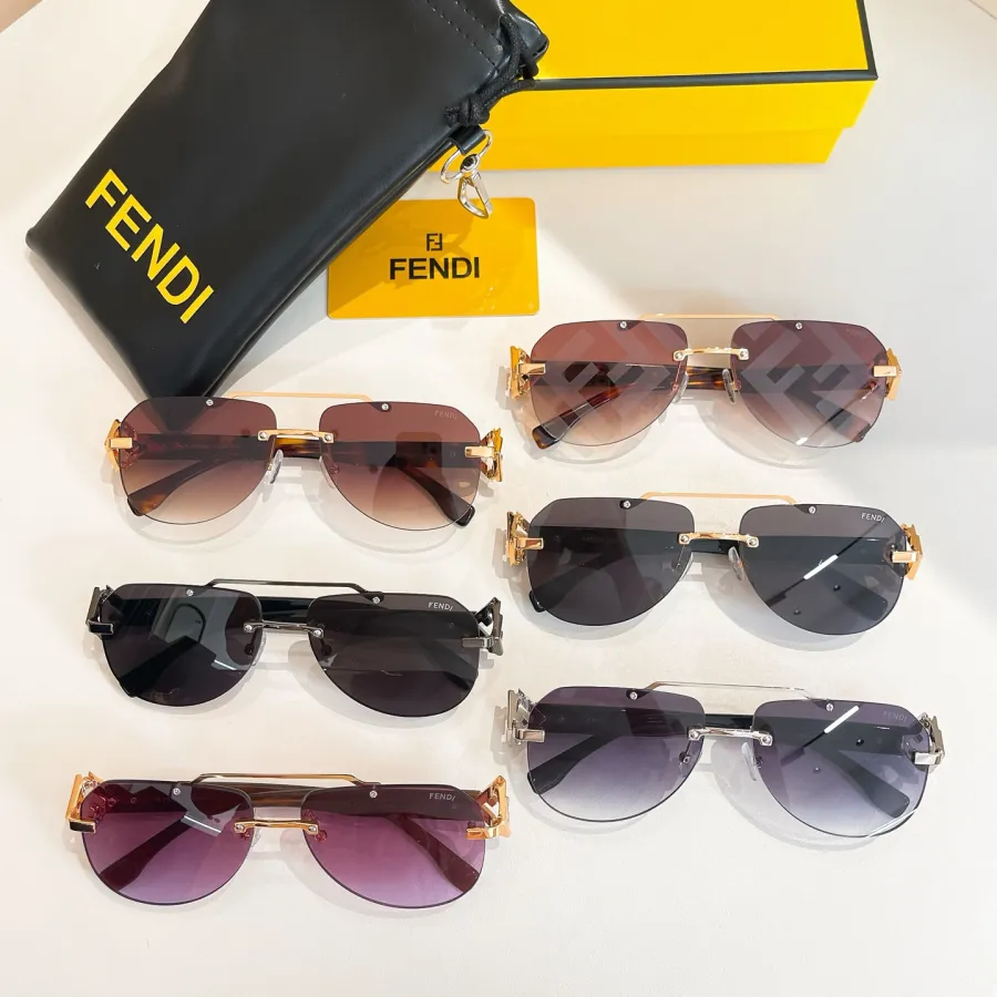 Fendi Pilot shape glasses black gold/black/brown leopard/purple/eggplant/brown monogram color Size 58口15-140
