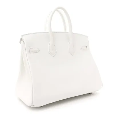 Hermès Birkin 25 New White Swift Leather Palladium Hardware