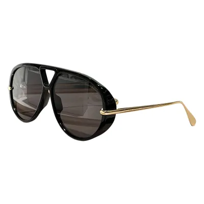 Bottega Veneta glasses leopard/yellow/tawny/black gold/eggplant color Size 63-12-145