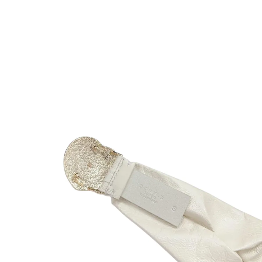 Chanel Women's Heart Buckle Elastic Belt In Black/White Lambskin With Gold Hardware 50mm