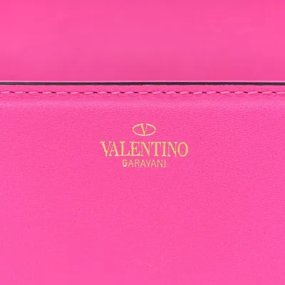 Valentino Garavani Small VLogo Loco Shoulder Bag Pink PP Calfskin Leather Gold Hardware