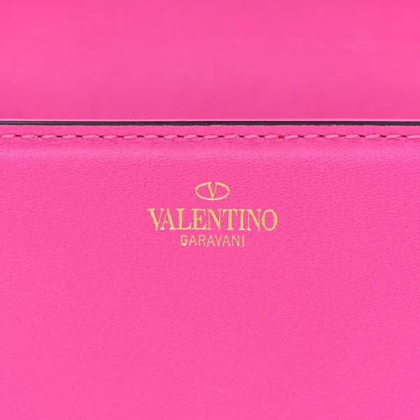 Valentino Garavani Small VLogo Loco Shoulder Bag Pink PP Calfskin Leather Gold Hardware - Image 2