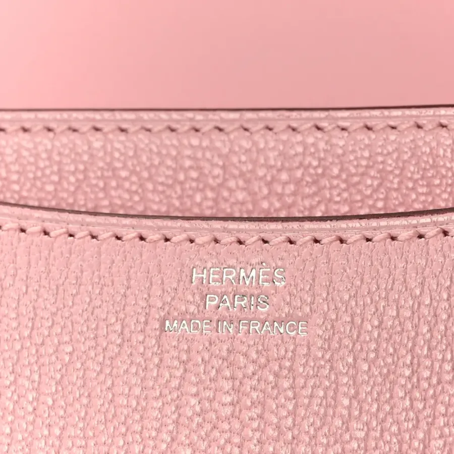 Hermès Constance 18 Rose Sakura Chèvre Mysore Leather Silver Hardware