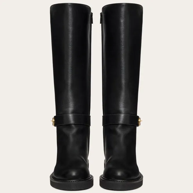 VALENTINO VLOGO LOCKER Calf leather boots (heel height 4cm)