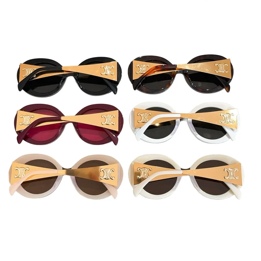 Celine Round frame glasses black/burgundy/leopard/white/ivory/beige color Size 52口22-145