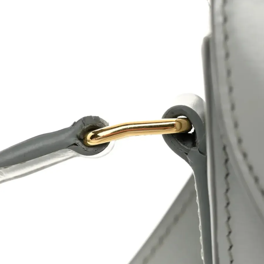 Celine Small Besace Clea Triomphe Bag Blue/Grey Shiny Calfskin Leather Gold Hardware