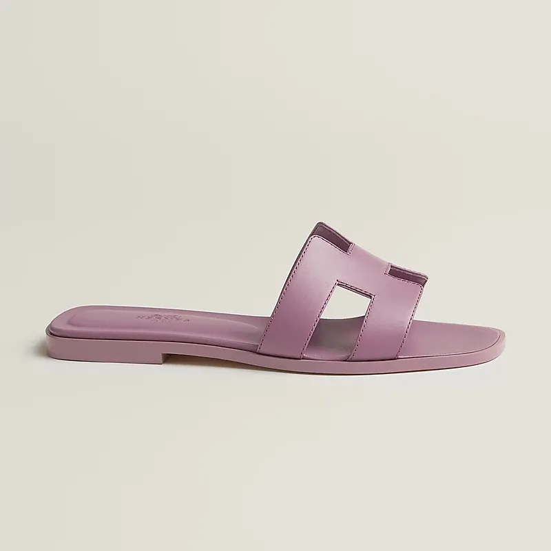 HERMES Oran purple Slippers