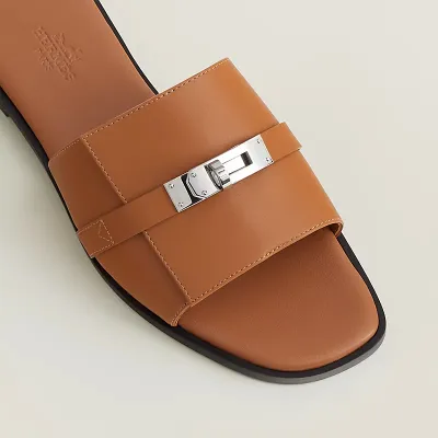 HERMES Giulia Brown Slippers