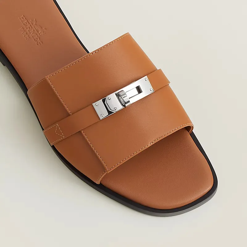HERMES Giulia Brown Slippers