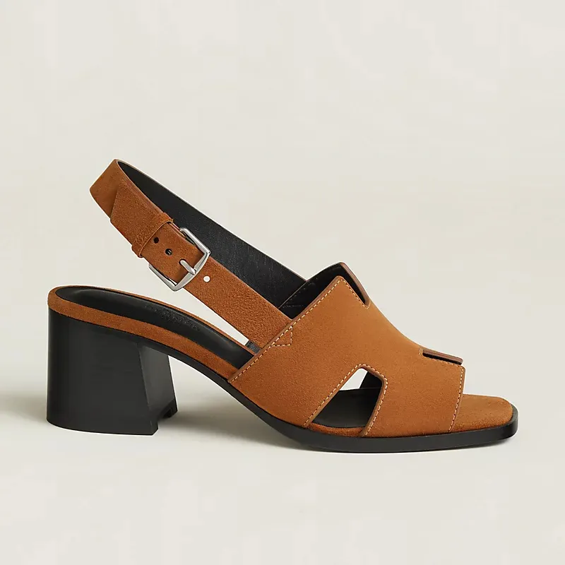 HERMES Elbe Brown High Heels Sandal