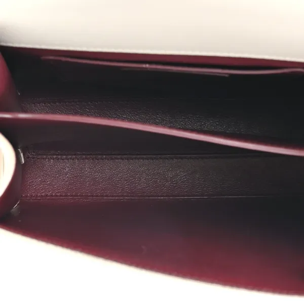 Saint Laurent Mini Cassandra Top Handle Vintage White Classic Monogram Grain De Poudre Leather Aged Gold Hardware - Image 7