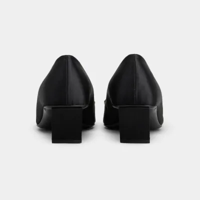 Roger Vivier Belle Vivier Pumps High Heels In Black Satin With Crystal Buckle (Heel Height 4.5cm)