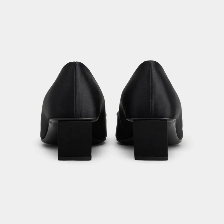 Roger Vivier Belle Vivier Pumps High Heels In Black Satin With Crystal Buckle (Heel Height 4.5cm)