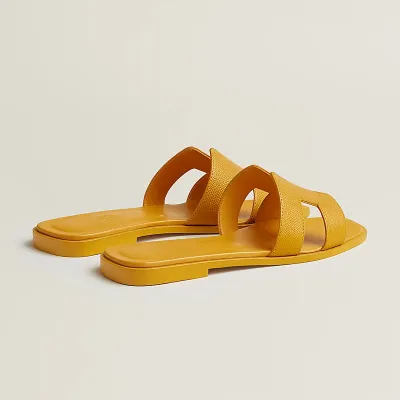 HERMES Oran yellow Slippers