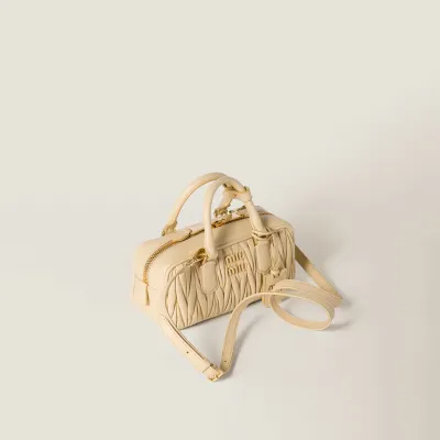 Miu Miu Arcadie matelassé Quilted Lambskin Leather Beige Top-Handle Bags