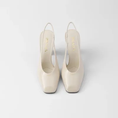 PRADA Patent paint leather White High Heels Shoes