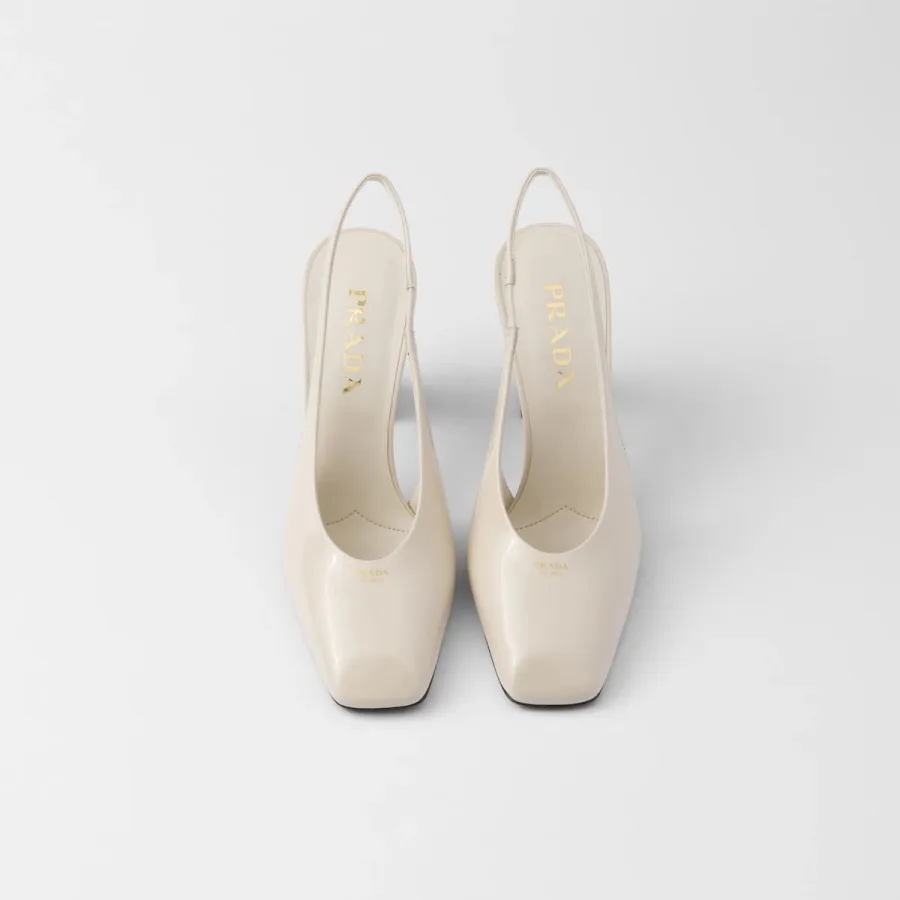 PRADA Patent paint leather White High Heels Shoes