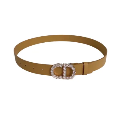 Dior Women' s 30 Montaigne Buckle With Crystals Belt In Black/Mustard/White/Blue Calfskin With Gold/Silver Hardware 30mm
