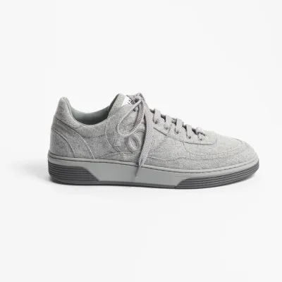 Light grey wool with mixed fibre Chanel Sneakers