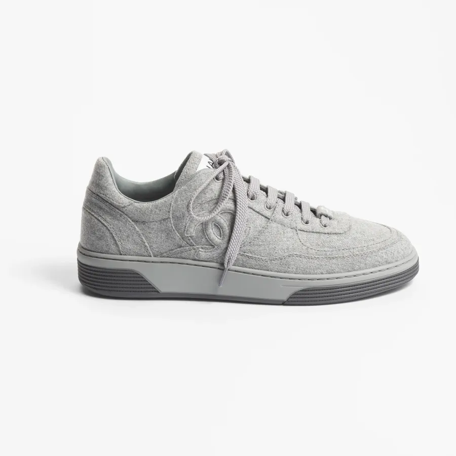 Light grey wool with mixed fibre Chanel Sneakers