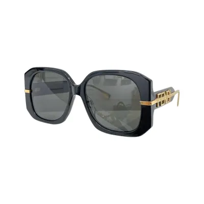 Fendi square frame glasses eggplant/tawny/transparent/black gold/red color Size 56口16-140