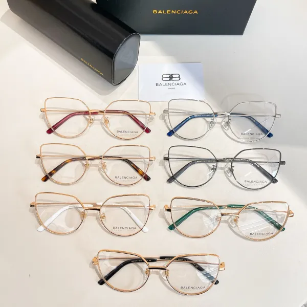 Balenciaga Butterfly glasses gold red/leopard gold/gold white/gold black/blue/green/gun black color transparent lens Size 59口16-145 - Image 8
