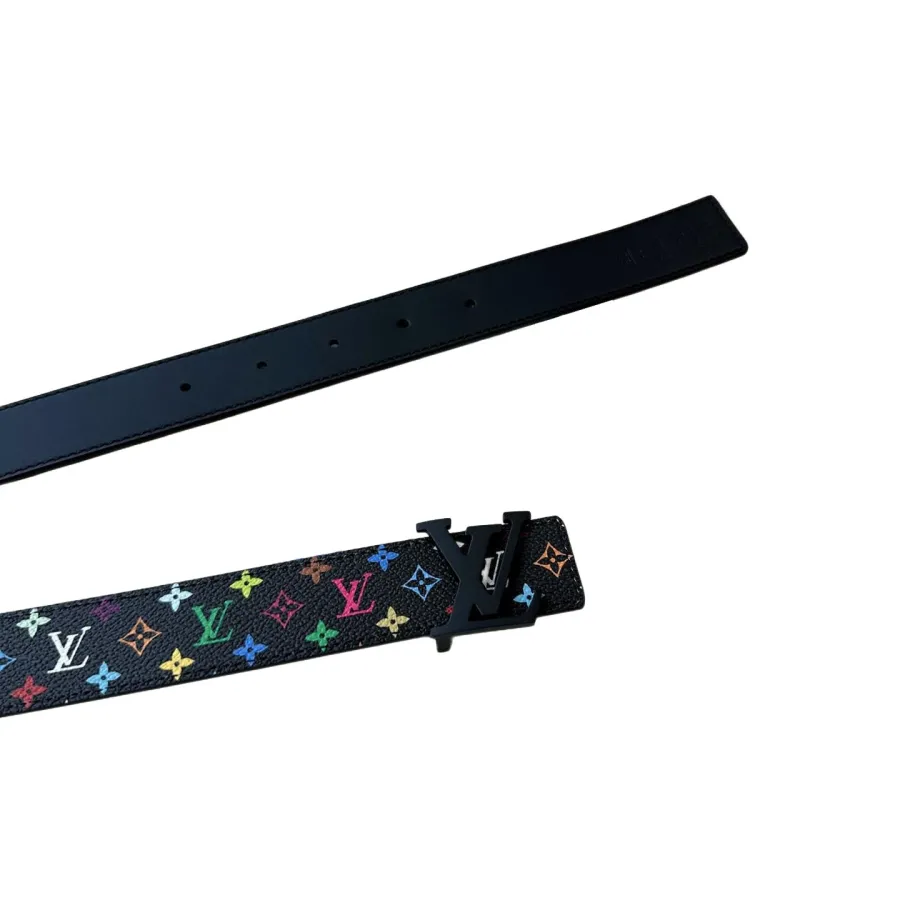 Louis Vuitton Men's LV x TM Belt In Black/White Monogram Canvas With Black Hardware 30mm