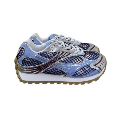 Bottega Veneta Orbit Sneakers In Blue/Red/Silver Technical Fabric And Mesh Lace-Up Sneaker