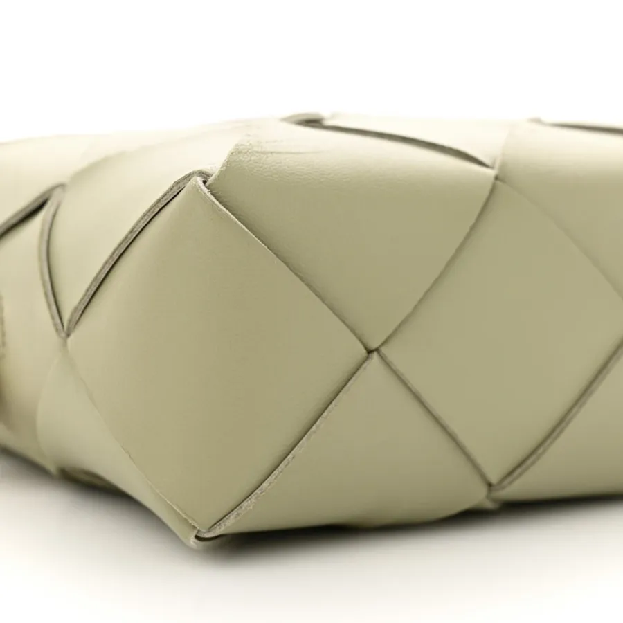 Bottega Veneta Maxi Intreccio Small Cassette Camera Bag Travertine Lambskin Leather