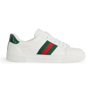 Gucci Ace series white sneakers woven fabric women's sports shoes