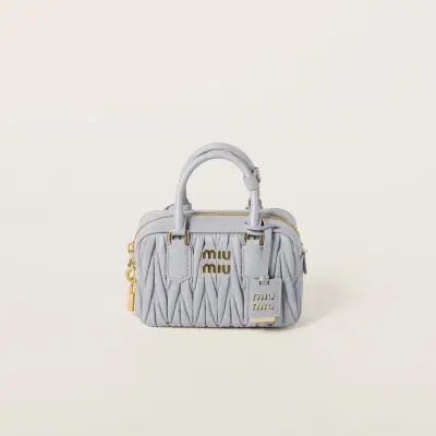 Miu Miu Arcadie matelassé Quilted Lambskin Leather Blue Top-Handle Bags
