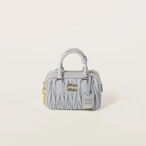Miu Miu Arcadie matelassé Quilted Lambskin Leather Blue Top-Handle Bags
