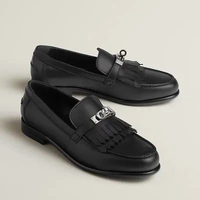 HERMES Destin Black Loafers