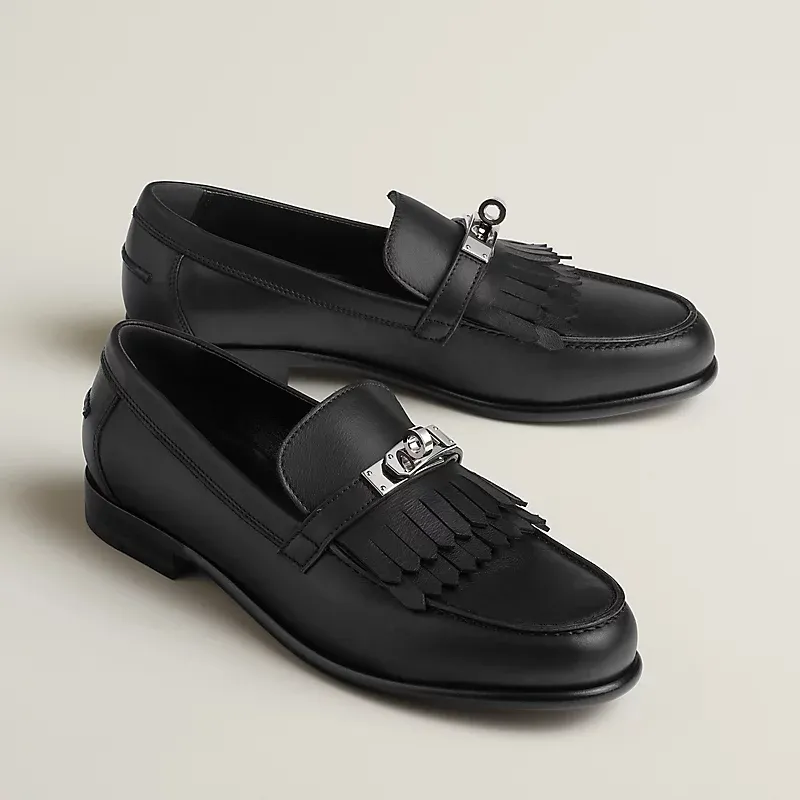 HERMES Destin Black Loafers