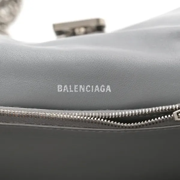 Balenciaga Small Crush Chain Bag Beige Quilted Crushed Calfskin Leather Silver Hardware - Image 2