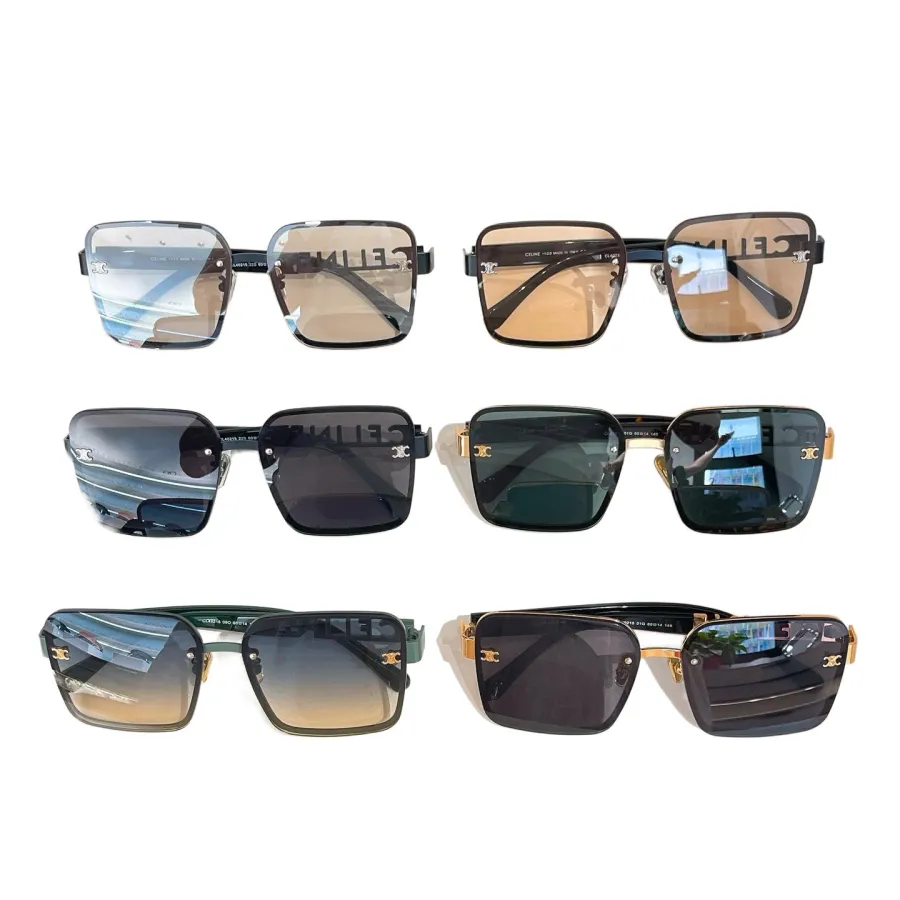 Celine square frame glasses black gold/transparent black/black/leopard black/black green color Size 60口14-140