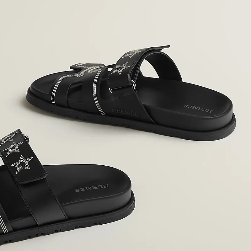 HERMES Chypre Black Slippers