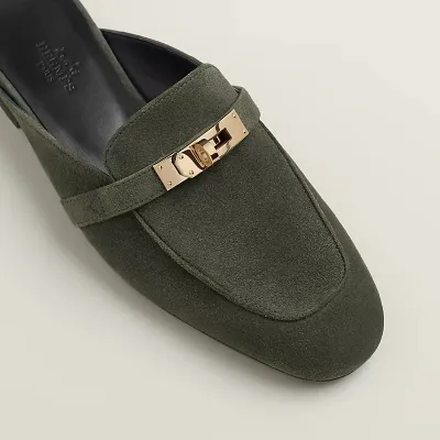 HERMES Oz Mule Green Slippers
