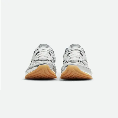 Bottega Veneta Orbit Sneakers In Silver Technical Fabric And Mesh Lace-Up Sneaker