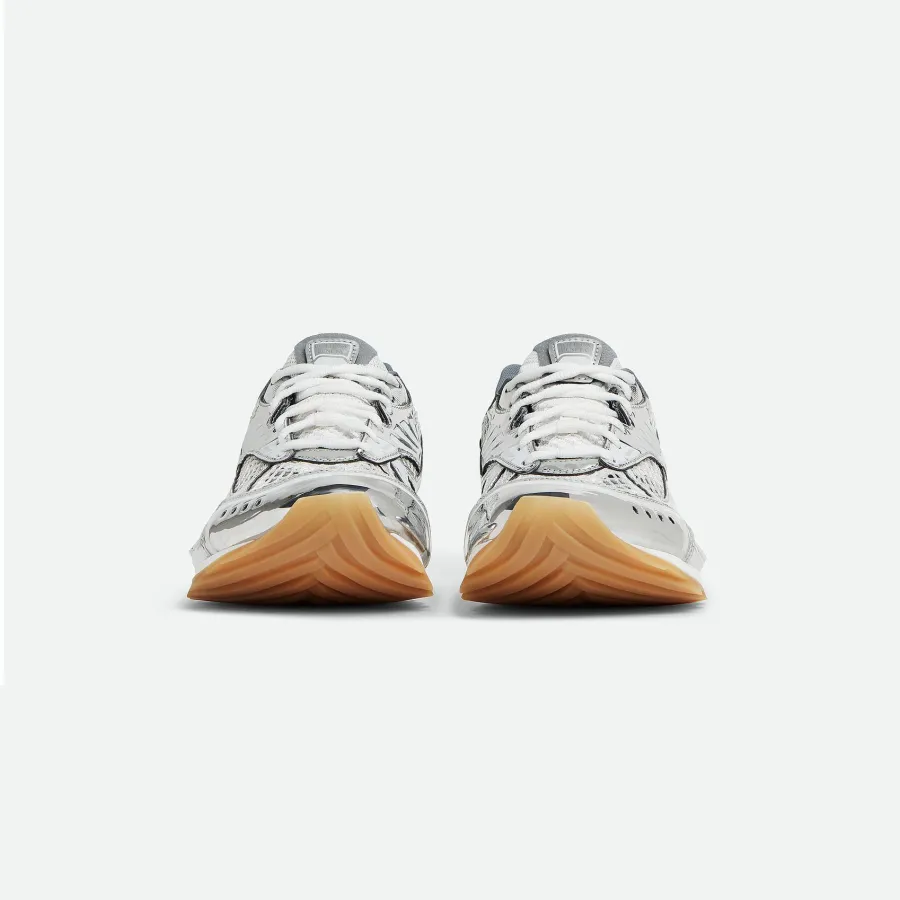 Bottega Veneta Orbit Sneakers In Silver Technical Fabric And Mesh Lace-Up Sneaker