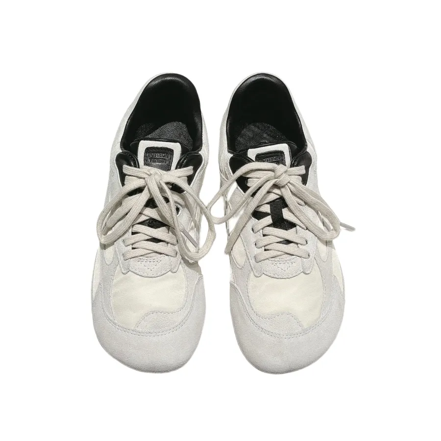 Bottega Veneta Orbit Flash Sneakers In Ice/Black Suede And Nylon Lace-Up Sneaker With Leather Trims