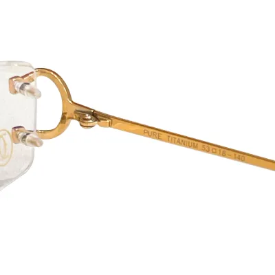 Cartier square frame glasses black gold/leopard gold/black/black silver color Size 53口18-140