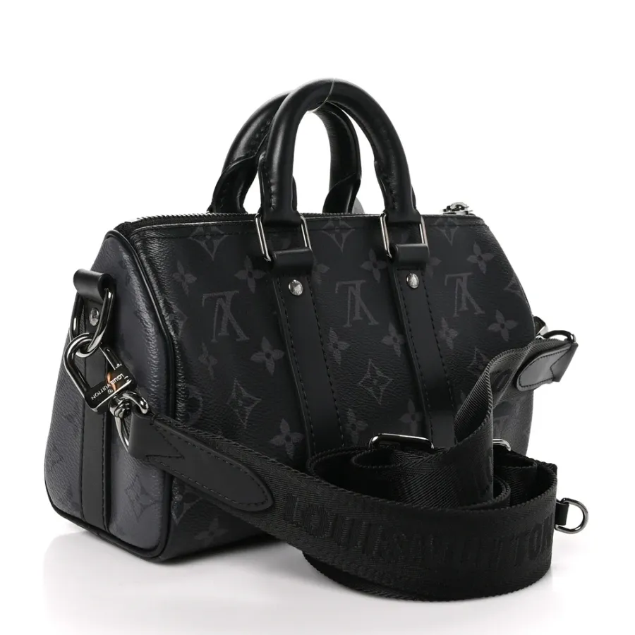 Louis Vuitton Keepall Bandouliere 25 Reverse Monogram Eclipse Canvas Silver Hardware