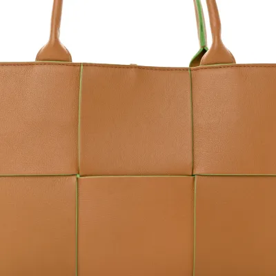 Bottega Veneta Small Intrecciato Arco Tote Carmel Pistachio Nappa Leather