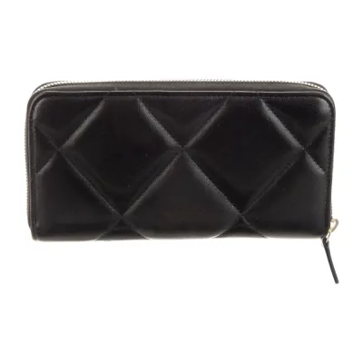 Chanel Medium Continental Wallet Black Quilted Leather Gold Hardware