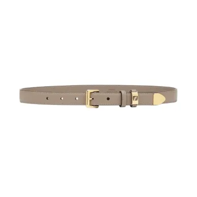 Fendi Women's Forever Fendi Belt In Black/Beige Calfskin With Gold Hardware 30mm