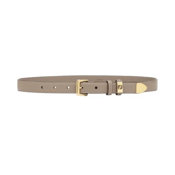 Fendi Women's Forever Fendi Belt In Black/Beige Calfskin With Gold Hardware 30mm