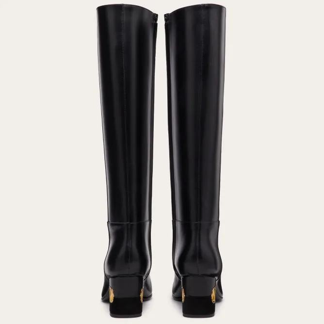 VALENTINO Calf leather boots (heel height 6 cm)