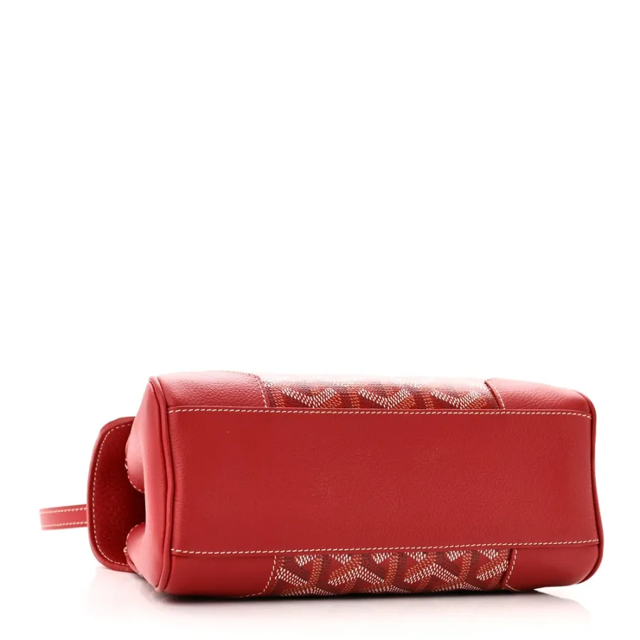 Goyard Saigon Mini Bag Red Goyardine Canvas Silver Hardware