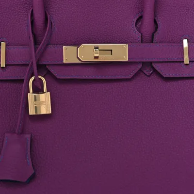 Hermès Horseshoe Birkin 30 Anemone / Bleu Electrique Togo Leather Gold Hardware